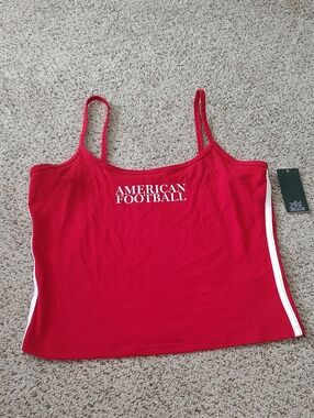 Women's wild fable Red Spaghetti Strap Tank with 'American Football' Print